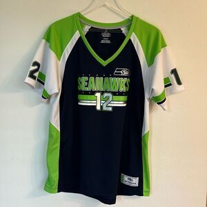 Seattle Seahawks Football Women’s Fan #12 Jersey Front Bling Accents Size XXL